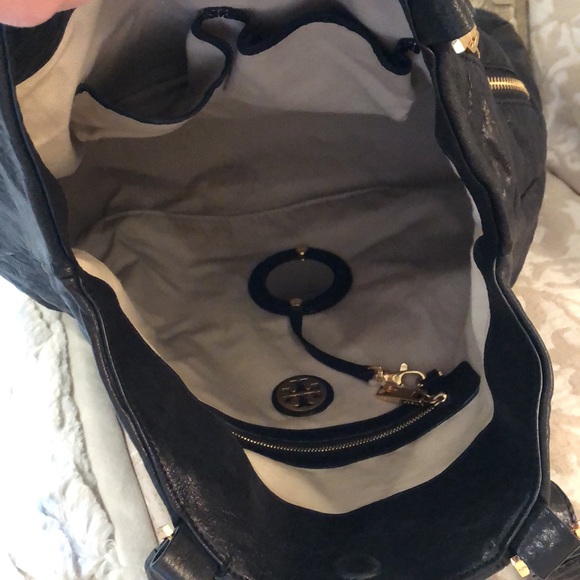 Tory Burch large black leather tote w/ dust bag - Picture 10 of 16